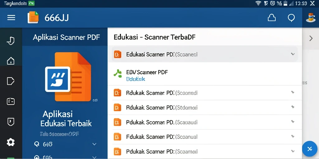 Antarmuka intuitif aplikasi Scanner PDF yang memudahkan pemindaian dokumen.