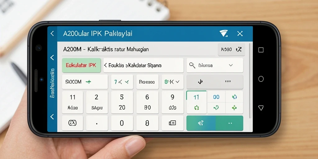 Antarmuka aplikasi A200M untuk Kalkulator IPK yang intuitif.