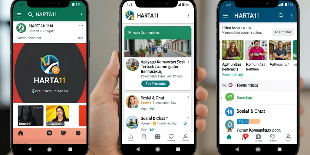 Tampilan antarmuka HARTA11 dengan berbagai fitur Forum Komunitas yang interaktif.