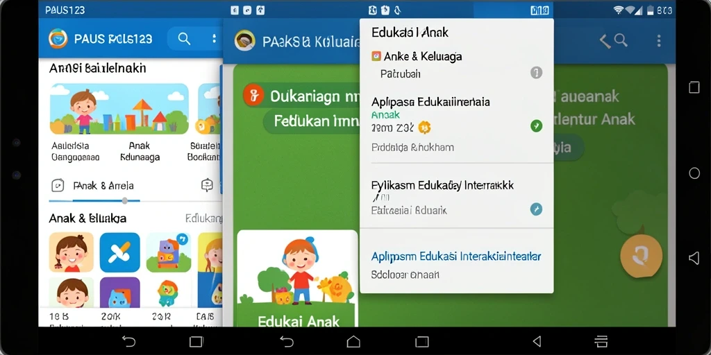 Tampilan antarmuka PAUS123 yang menarik dan ramah anak.