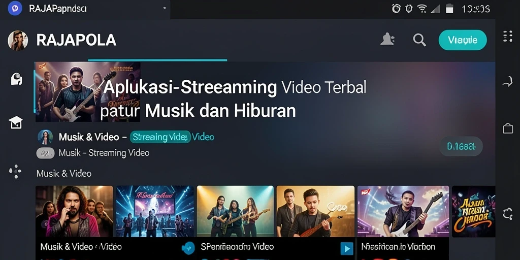 Tampilan antarmuka pengguna RAJAPOLA yang menarik untuk Streaming Video.